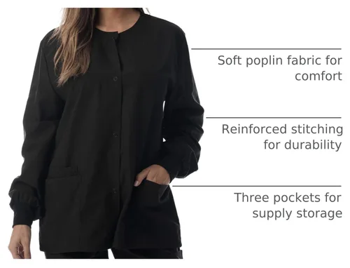 Vista 4 de Just Love Women's Medical Scrubs Jacket Negro