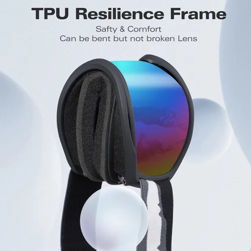 Vista 2 de Supertrip Gafas de esquí para hombres y mujeres, antivaho para nieve, protección UV, gafas de snowboard para adultos y jóvenes