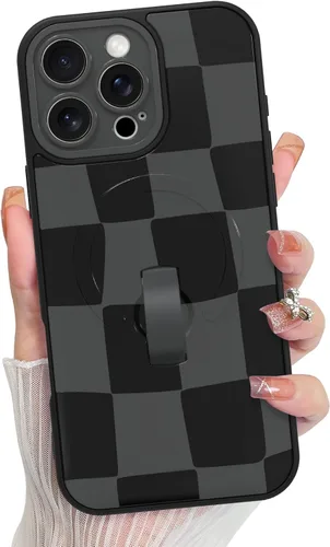 Vista 181 de KANGHAR Compatible con iPhone 17 Pro Case Spot Pattern - Negro Mancha rosada negra