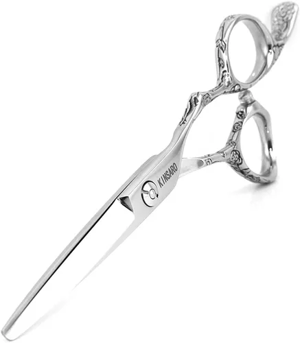Vista 2 de Tijeras de corte de cabello 5.5 pulgadas Tijeras de corte de pelo profesionales Tijeras de peluquería afiladas 440C Tijeras de peluquería con mango