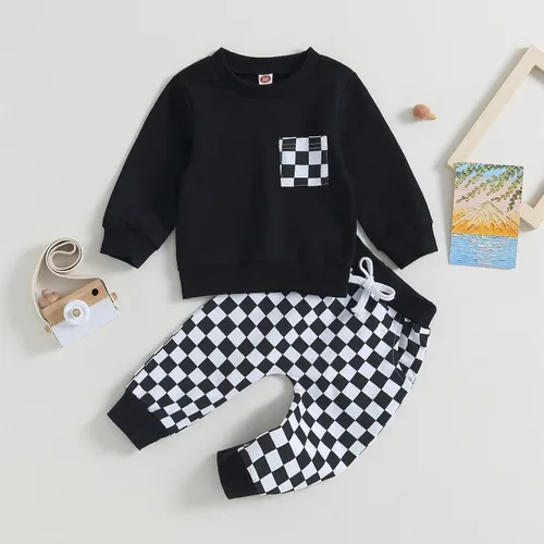 Vista 2 de Conjunto de sudadera de manga larga para bebé niño y niño, para otoño e invierno