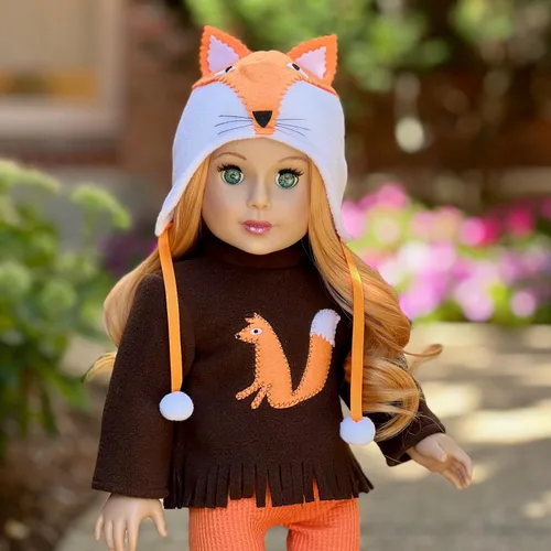 Vista 5 de Foxy - Ropa para muñecas de 18 pulgadas, traje de 4 piezas, sombrero, blusa, leggings y botas. (Doll no incluido)