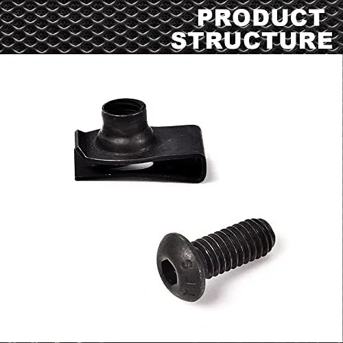Vista 4 de CROSSDESIGN Juego de 6 tornillos Torx y tuerca plana compatibles con Polaris Ranger RZR General Body