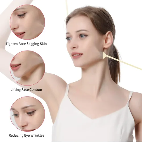 Vista 5 de DB11 Cinta de estiramiento facial, 24 unidades, cinta invisible ultrafina para rostro instantáneo, estiramiento facial en V, estiramiento facial