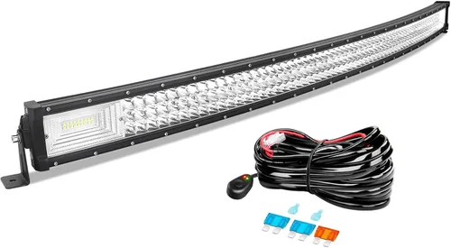 Vista 9 de AUXTINGS 22 "270 W LED luz de trabajo Barra foco inundación haz combo curva triple fila 7D DC 12V-24V 6000k luz de conducción para vehículos