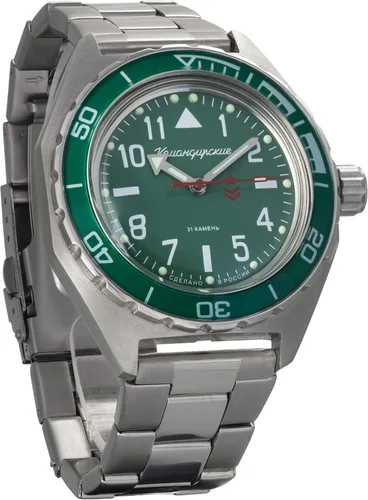 Vista 3 de Vostok Komandirskie Reloj de pulsera militar ruso automático para hombre WR 656.2ft # 650856
