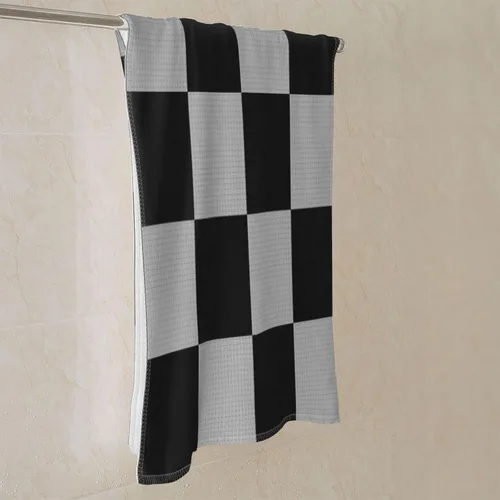 Vista 9 de Ouqiuwa Toallas de mano suaves de carreras en blanco y negro de 27.5 x 15.7 pulgadas, toalla de baño fina, regalo de decoración de baño pequeño
