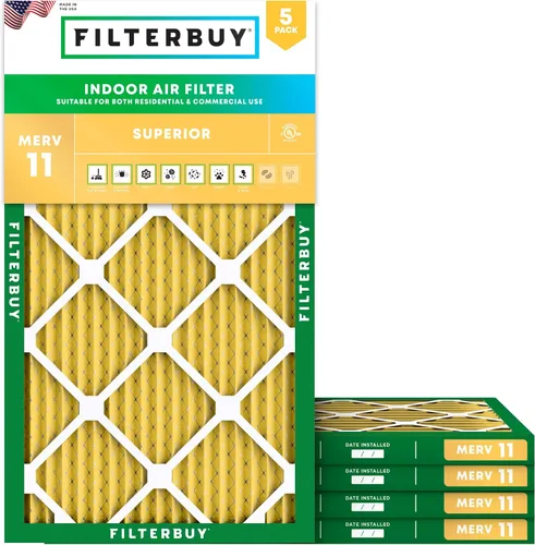 Vista 13 de Filterbuy Filtro de aire MERV 11 de 22 x 24 x 1 superior, defensa de mascotas y alergias (paquete de 5), filtros electrostáticos plisados para horno
