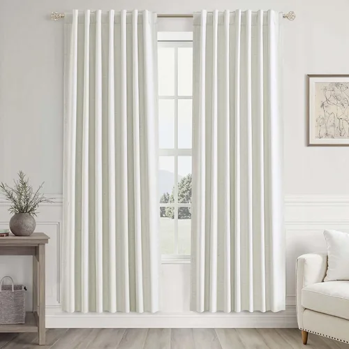 Vista 21 de UHITECH Cortinas opacas de 35 pulgadas de largo para sala de estar, 2 paneles, cortina opaca corta para cocina para ventanas pequeñas, cortinas