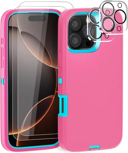 Vista 8 de Funda para iPhone 13 Funda 6.1" con Soporte Plegable y Clip para Cinturón con 2 Protectores de Pantalla + 2 Protectores de Lente de Cámara, Cubierta