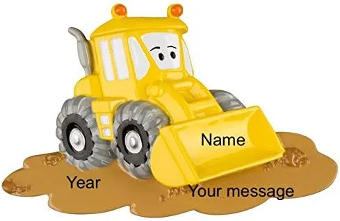Vista 3 de Adorno de Navidad personalizado Bulldozer - Adornos para niños, niños pequeños, niños - Personalización gratuita - Adorno de Navidad 2024