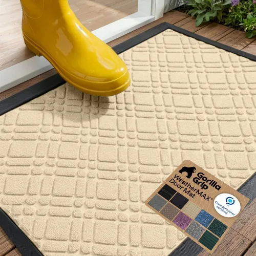 Vista 72 de Gorilla Grip - Tapete WeatherMax todo terreno 100% impermeable, caucho natural, resistente a manchas y decoloración, interior y exterior, fácil