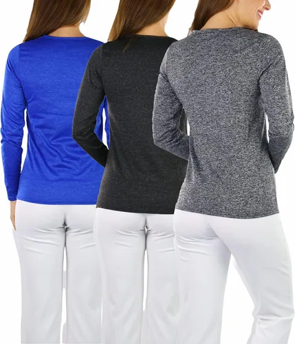 Vista 2 de ToBeInStyle Camiseta térmica de manga larga con forro polar y cuello redondo para mujer