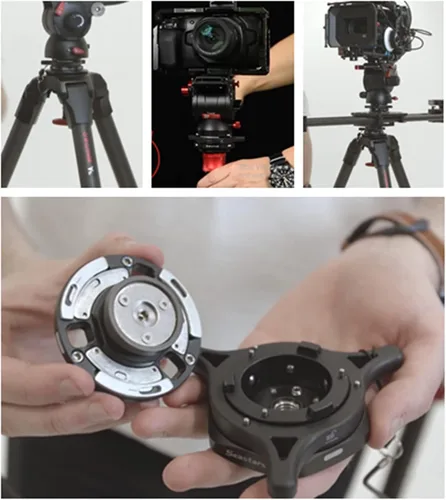 Vista 5 de IFOOTAGE Seastar Q1S, placa de liberación rápida, kit de configuración rápida con tornillo de 1/4 de pulgada 3/8 pulgadas, compatible con SLR