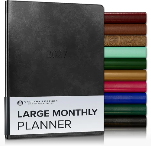 Vista 71 de Gallery Leather Agenda mensual grande 2026-2027 Acadia Navy