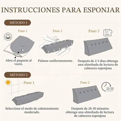 Vista 8 de Sasttie Almohada de cabecera tamaño King, almohada de cuña para sentarse en la cama, cojín triangular con soporte de respaldo para leer, incluye