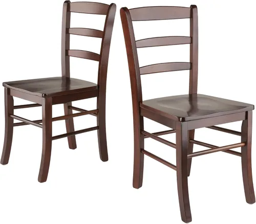 Vista 3 de Winsome Lynden Mesa de comedor extensible con 2 sillas con respaldo de escalera, 48 pulgadas de ancho, 30 pulgadas de alto, nogal