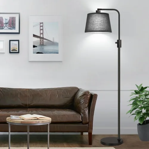 Vista 7 de Nintiue [Actualizada] Lámpara de pie regulable, bombilla LED Edison de 1000 lúmenes incluida, pantalla negra, lámpara de pie alta moderna de arco