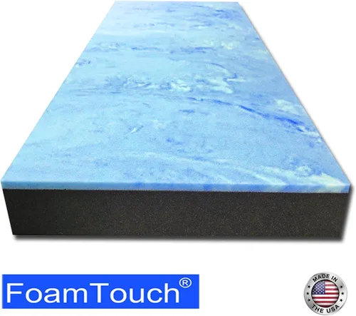 Vista 2 de FoamTouch Colchón litera de 6 x 28 x 72 pulgadas, espuma viscoelástica de gel sobre espuma de carbón de alta densidad, repuesto de colchón