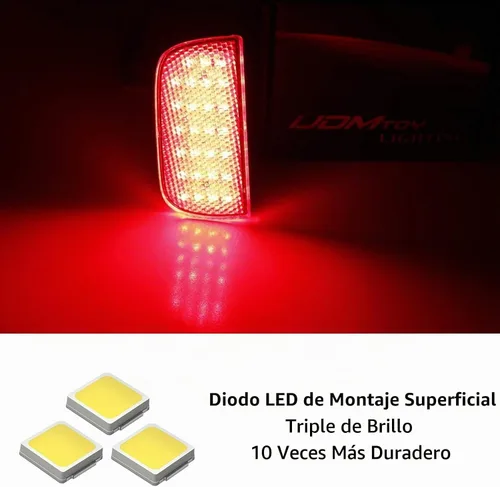 Vista 2 de iJDMTOY Luces LED de reflector para parachoques de lente roja 54-SMD Compatible con Honda Civic Sedán/Coupé 2016-2021, función como luces de cola