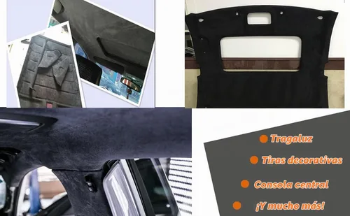 Vista 5 de Y.A. LOTUS Tela de microfibra con aspecto de gamuza autoadhesiva, tela de película elástica perfecta para decorar el interior del automóvil, 7.87 x