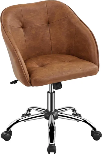 Vista 13 de Yaheetech Silla de tocador de terciopelo con ruedas, asiento de maquillaje