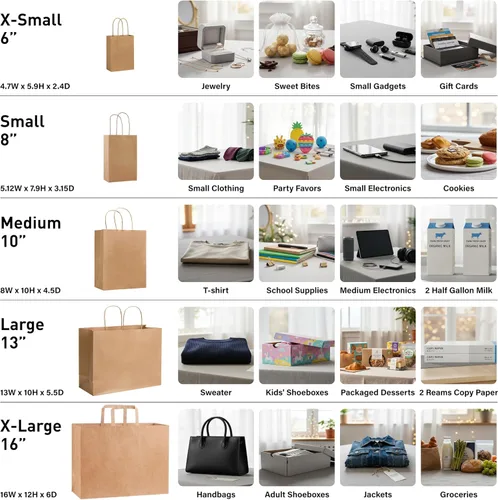 Vista 2 de SUNCOLOR Bolsas de regalo negras con asas, paquete de 24 bolsas pequeñas de papel kraft para fiestas, 7.9 x 5.12 x 3.15 pulgadas con papel de seda