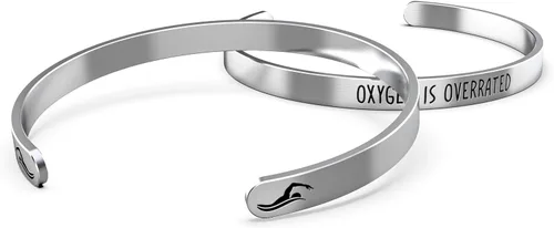 Vista 2 de Happy Kisses Pulsera de regalo para nadadores Regalos de natación Oxígeno está sobrevalorado Brazalete ajustable para mujeres, hombres, niñas