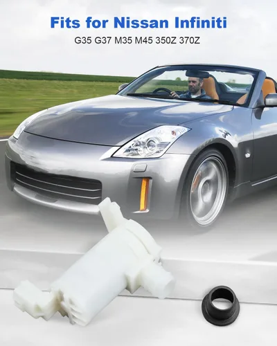 Vista 2 de Bomba de líquido para limpiaparabrisas apta para Nissan 350Z 370Z GT-R 350Z Maxima Versa, compatible con Infiniti G25 G35 G37 M35 M35h M37 M45 M45