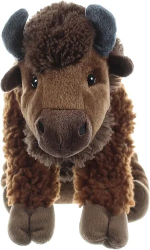 Vista 2 de The Petting Zoo - Peluche de bisonte, regalos para niños, animales del zoológico salvaje, colección Wild Onez, juguete de peluche de bisonte sentado