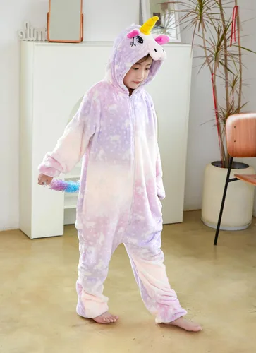 Vista 12 de Mameluco de unicornio para pijamas de animales, cosplay, disfraz unisex de Halloween