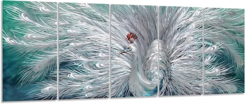 Vista 9 de Yihui Arts Arte de pared de flores de metal plateado, 5 piezas de arte de aluminio, escultura botánica contemporánea para sala de estar, dormitorio