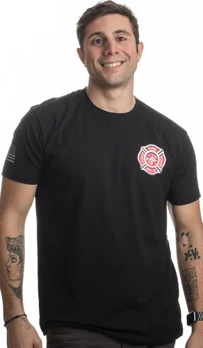 Vista 3 de Fire & Rescue Maltese Cross Firefighter Fire Honor & Courage - Camiseta para hombre y mujer