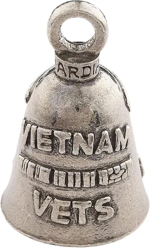 Vista 21 de Guardian Bell Campana patriótica de buena suerte con llavero y bolsa de regalo de terciopelo negro Campana de motocicleta Peltre sin plomo