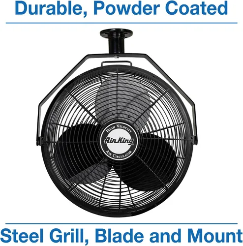 Vista 14 de Air King 9718 Ventilador de montaje en techo de grado industrial de 18 pulgadas, color negro