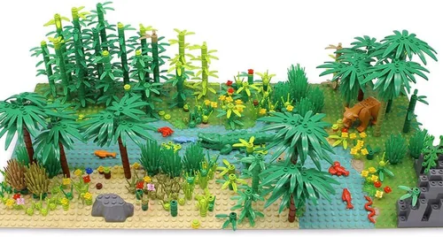 Vista 6 de Bloques de construcción de árboles de selva tropical con 2 placas base