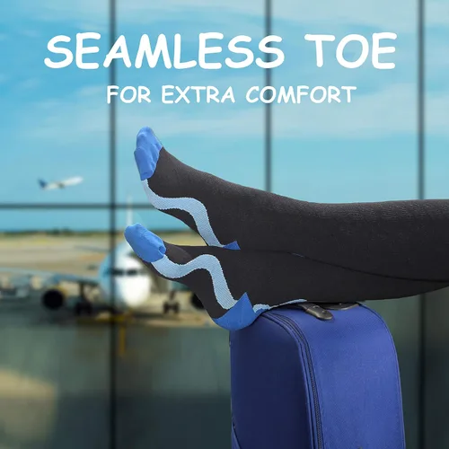 Vista 2 de Calcetines de compresión Ez Sox 20-30 mmHg, punta sin costuras para hombres y mujeres