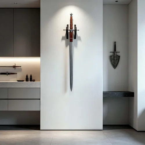 Vista 5 de Juego de 2 ganchos de espada para montaje en pared, soporte ajustable para Katana Wakizashi Tanto Genji Sword Arms Rack Acolchado de 1 nivel