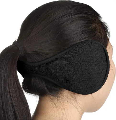 Vista 4 de uxcell Unisex Winter Pad Fleece Cover Ear Warmer Back Earmuffs Black