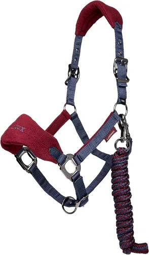 Vista 5 de LeMieux Vogue - Cuello para la cabeza de forro polar, cuello halter y cuerda de plomo, acolchado extra, ajustable en el bordillo y correa