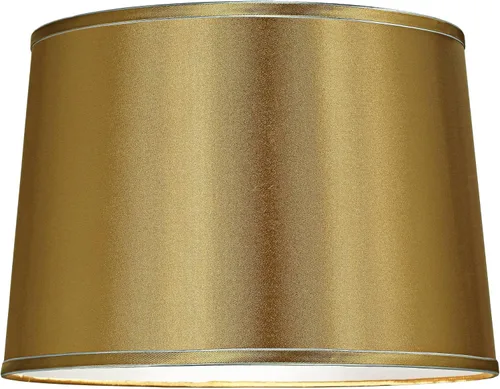 Vista 3 de Juego de 2 pantallas de lámpara de tambor (premontadas) dorado satinado grande de 14 pulgadas superior x 16 pulgadas inferior x 11 pulgadas de alto