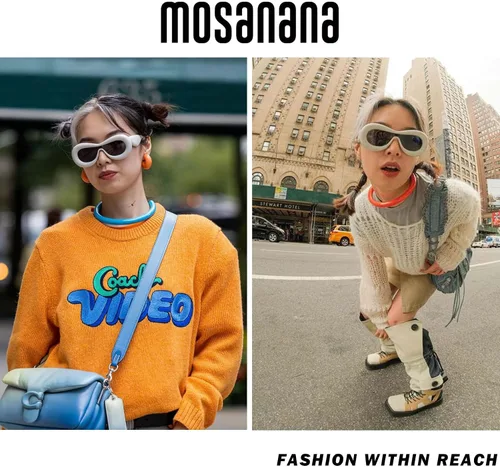 Vista 4 de mosanana Gafas de sol ovaladas infladas para mujer, modelo KAIA