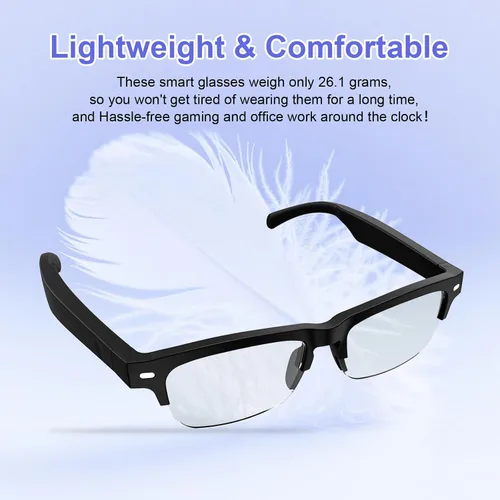 Vista 4 de Lentes inteligentes para hombres y mujeres, gafas Bluetooth con lentes fotocromáticas, micrófono y altavoces integrados, IPX5 impermeable, asistente