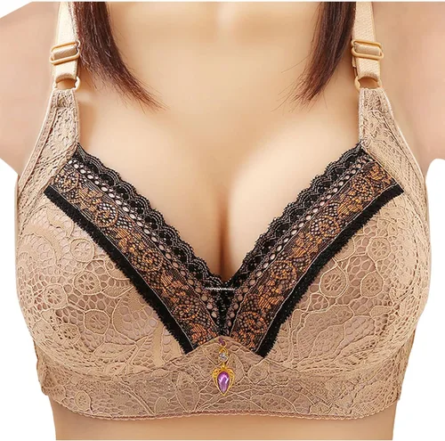 Vista 4 de High Support Bra for Women Wireless Full-Coverage Bra Sexy Lace Push Up Bra Full Figure Bra Leisure Bras Bralette