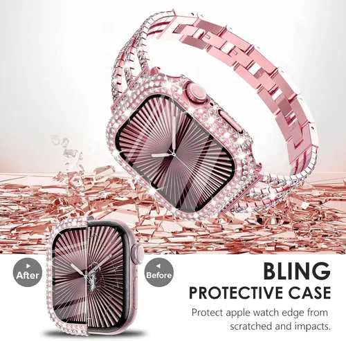 Vista 147 de Surace Bling - Carcasa con protector de pantalla para Apple Watch Series 3, 2, 1 de 1.496 pulgadas