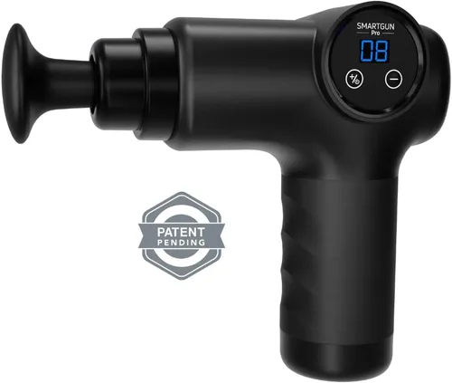 Vista 2 de SPA SCIENCES - SmartGun Pro - Masajeador terapéutico de percusión de tejido profundo - para dolor muscular - con cabezales intercambiables y 8 Negro