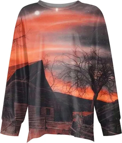 Vista 4 de Disfraz de Halloween 2023 de talla grande, camiseta de retazos con estampado holgado, sudadera de talla grande