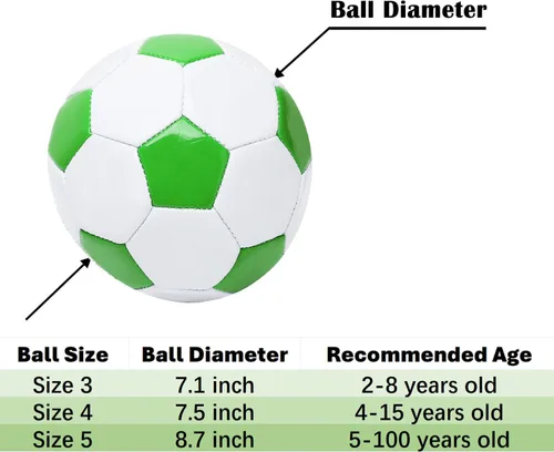 Vista 2 de Balón de fútbol AYANICA tamaño 3, 4, 5 para práctica y entrenamiento, regalo para niños, niñas y jóvenes, viene con bomba y aguja