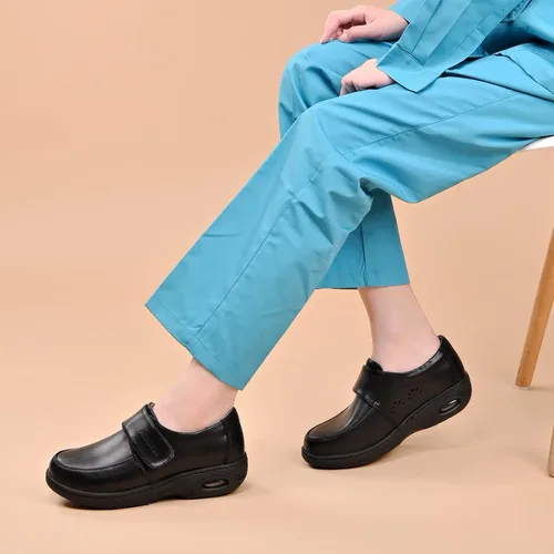 Vista 2 de PEDASVON Zapatos de enfermería para el cuidado de la salud para mujer, ligeros, cómodos, zapatos de enfermera, calzado de restaurante, mocasines