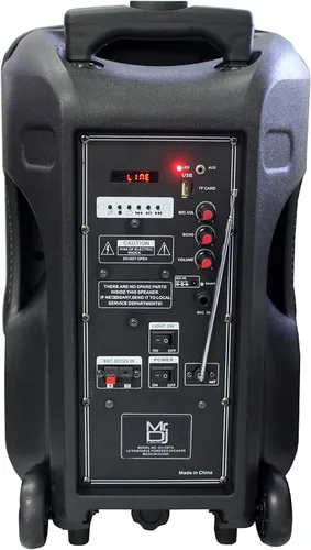 Vista 3 de DJ12BAT Altavoz de potencia máxima de 12 pulgadas y 2000 W con Bluetooth y batería incorporados, 1 pulgada LCD/MP3/USB/Micro SD